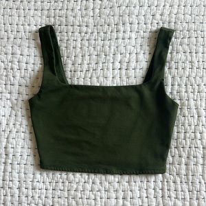 Forest Green Reformation Cropped Tank